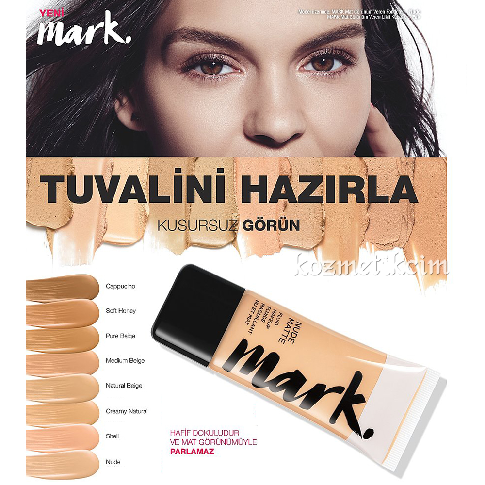 AVON Mark Mat Görünüm Veren Fondöten Pure Beige