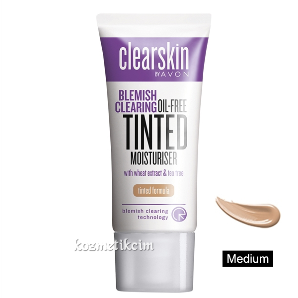 AVON Clearskin Blemish Akneye Meyilli Ciltler İçin Yağ İçermeyen Renkli Nemlendirici Medium