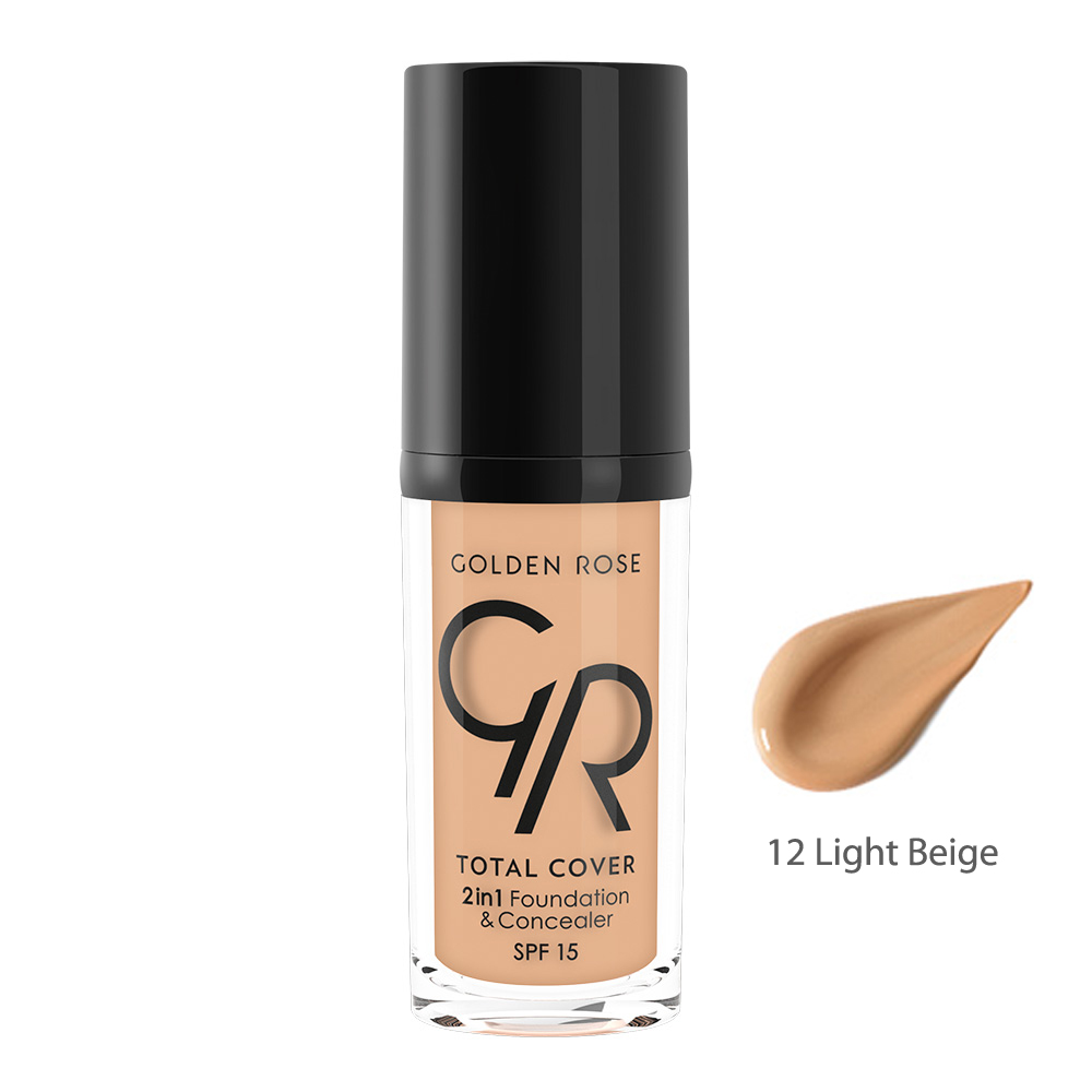 Golden Rose TOTAL COVER 2in1 Foundation & Concealer 12 Light Beige