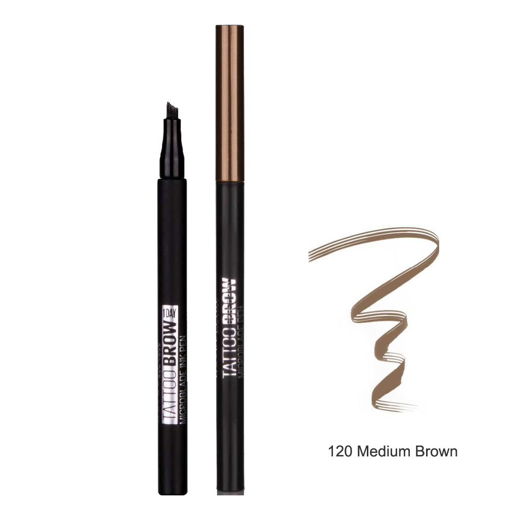 Maybelline Tattoo Brow Microblade Ink Pen Kaş Dolgunlaştırıcı 120 Medium Brown