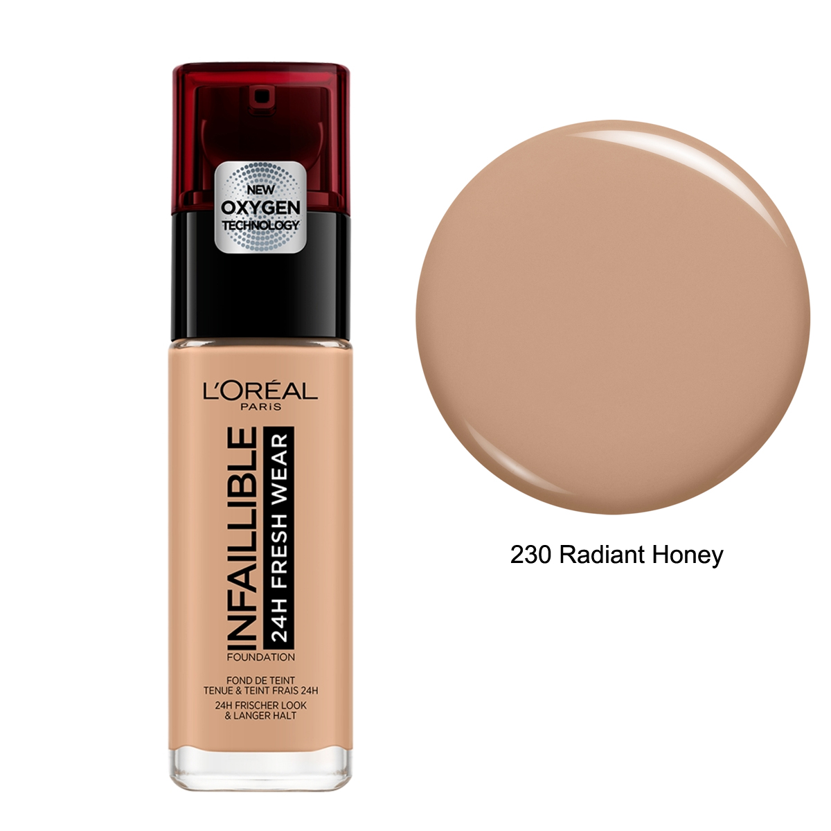 L'Oréal Infaillible 24H Fresh Wear Foundation Uzun Süre Kalıcı Fondöten 230 Radiant Honey